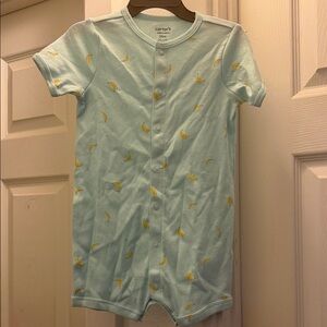 Carter's Light Blue Banana Print Romper